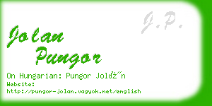 jolan pungor business card